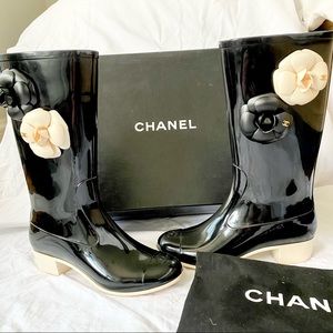 Chanel Camellia Rain Boots